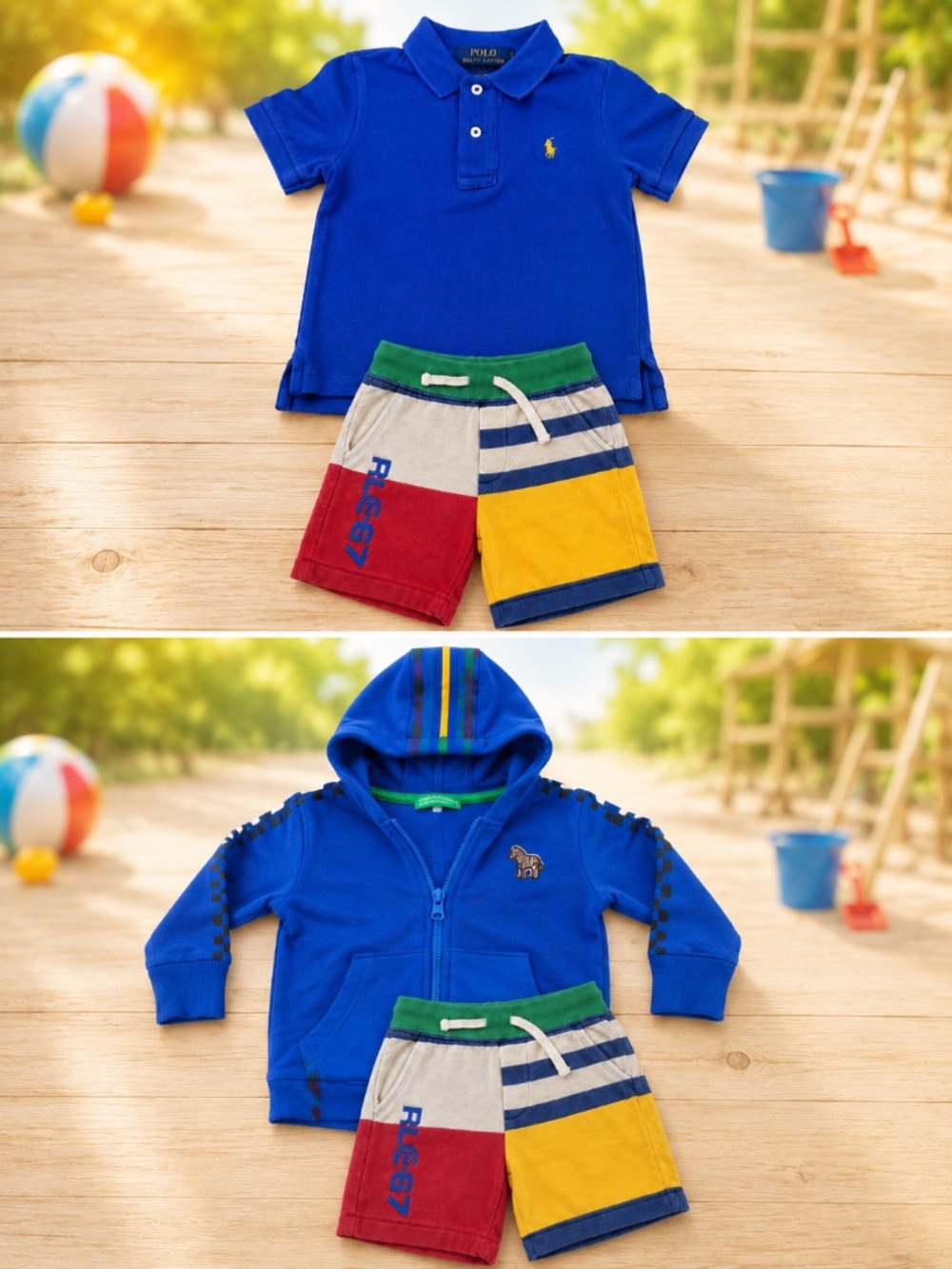 Polo Ralph Lauren Boys 2T Outfit Bundle – Polo Shirt, Shorts + Hoodie